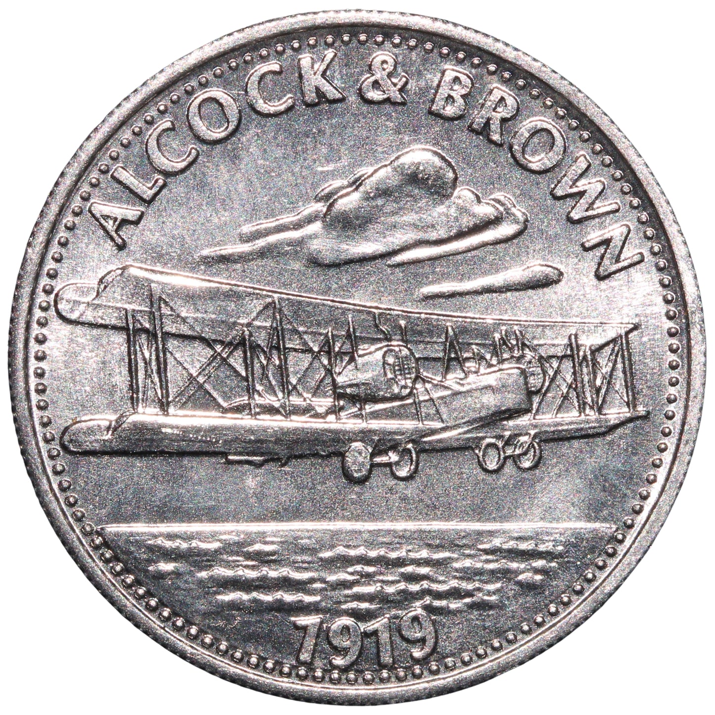 ND (1969) Man in Flight #06 - Alcock & Brown, 1919 Shell Advertising Token