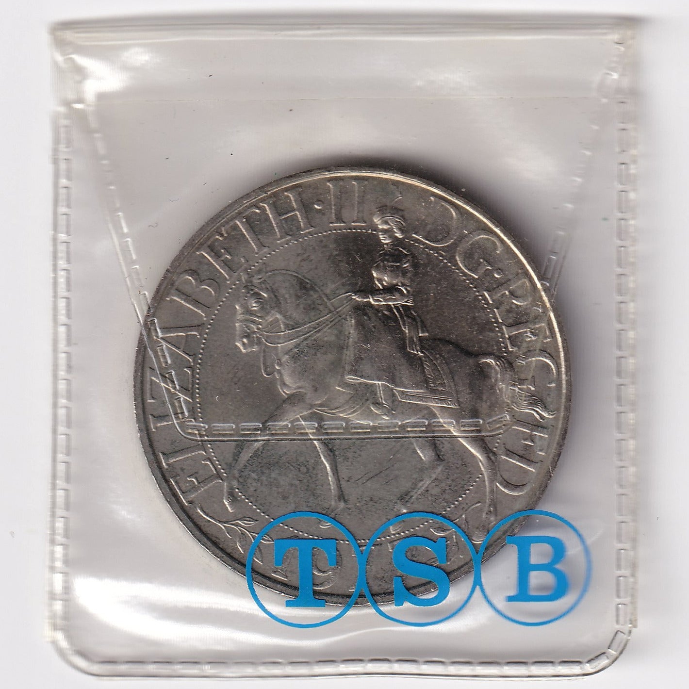 1977 Elizabeth II Crown Coin in TSB Plastic Sleeve (Silver Jubilee)