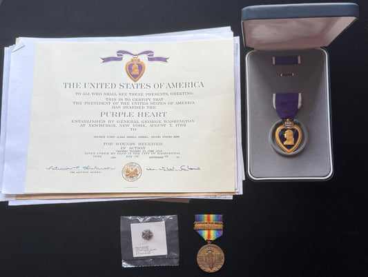 WW1 Purple Heart Group Harry (Harold) Coward Wounded Chateau Thierry with Papers